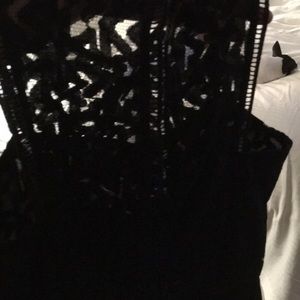 Black a/x lace over sheath midi dress